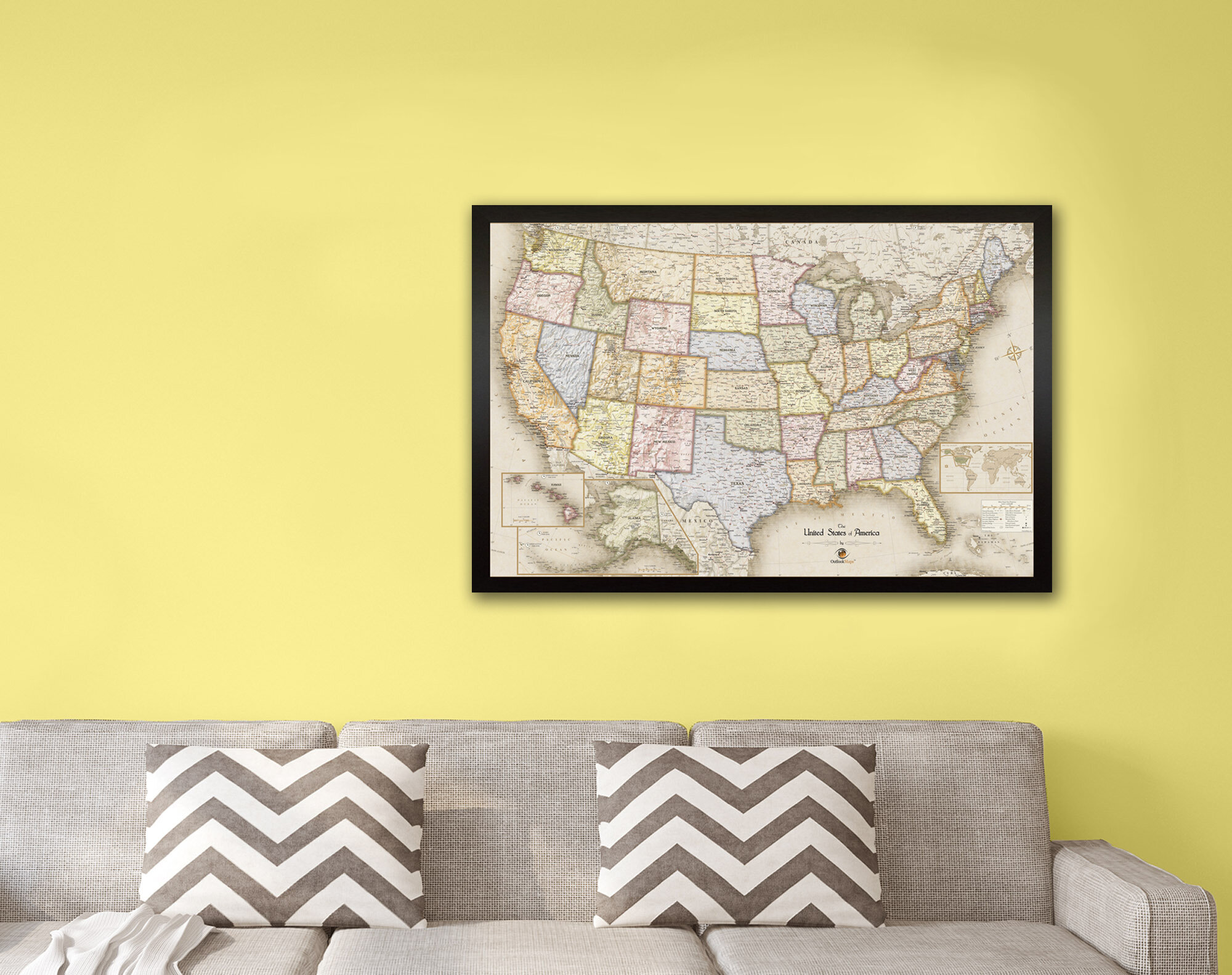 Home Magnetics Framed Magnetic Travel USA Map & Reviews | Wayfair