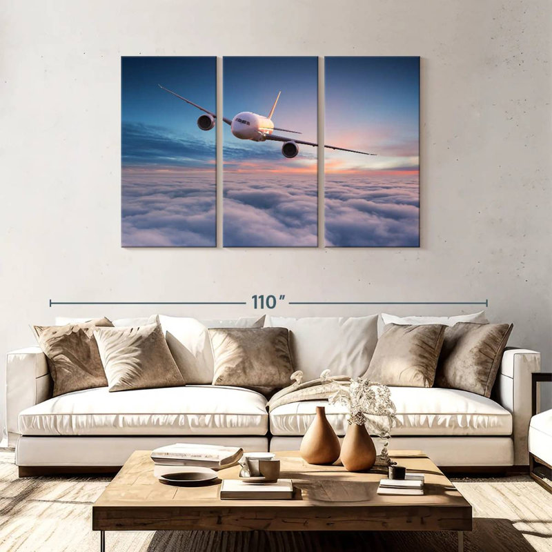 Mehar Approaching Airplane, 48" H x 74" W