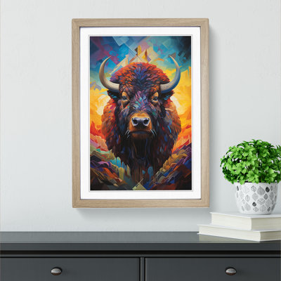 Buffalo Orphism No.3 - Single Picture Frame Print on Wood