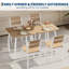 Ensemble de table de salle à manger 3 pièces pour 2 personnes, table de cuisine de ferme et 2 chaises rembourrées avec structure en métal, coin-repas compact pour les petites pièces, noir