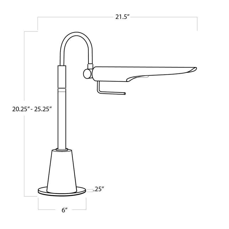 Raven Task Lamp, Polished Nickel