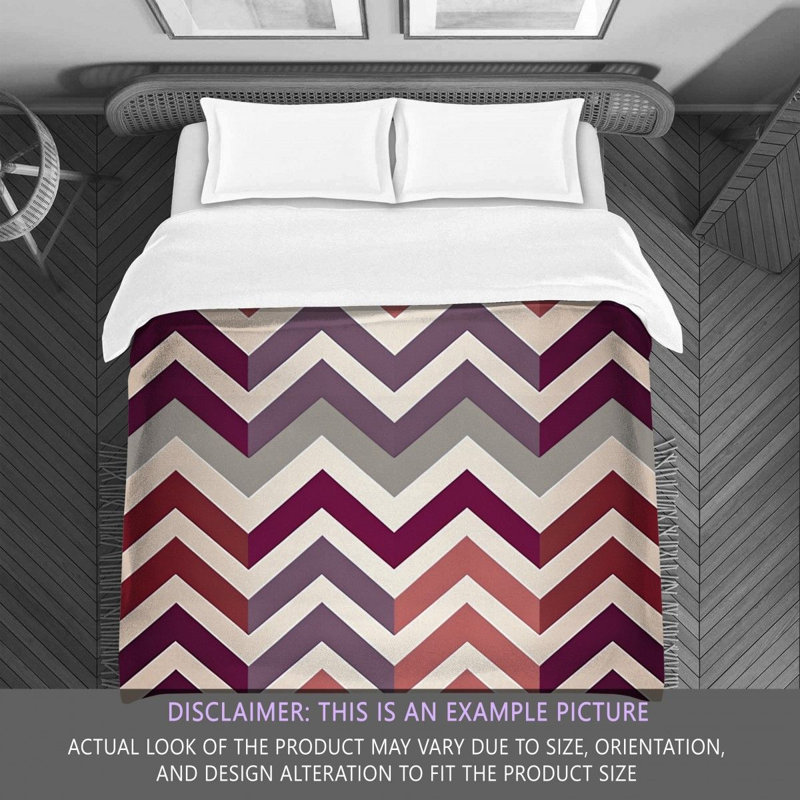 Chevron Comforter, Twin Extra Long Comforter, Purple/Red