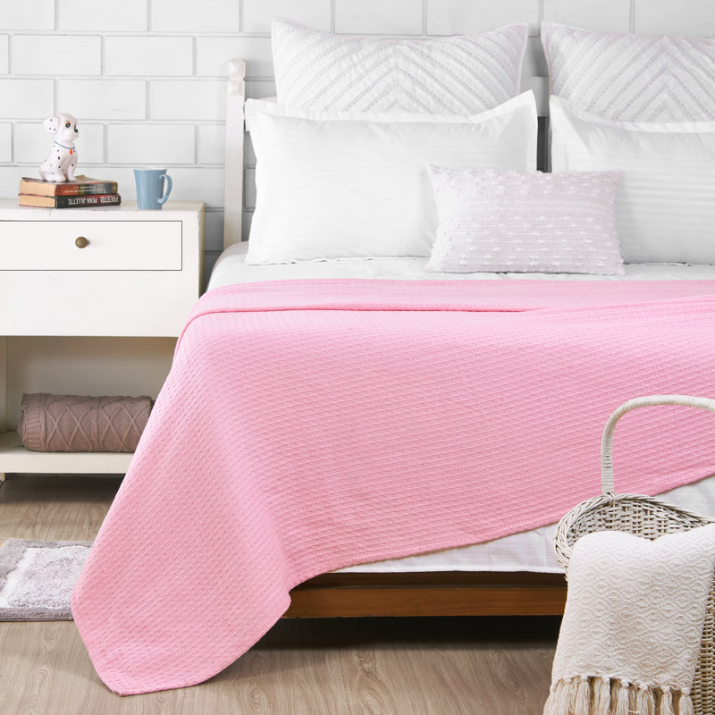 Couverture 100% coton Ariza Sleep, Grand, Rose