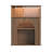 Wood Grain Entryway  1 Person Shoe Cabinet With LED Lights, 2-Tier Storage Console With Fluted Glass Doors For Small Spaces
