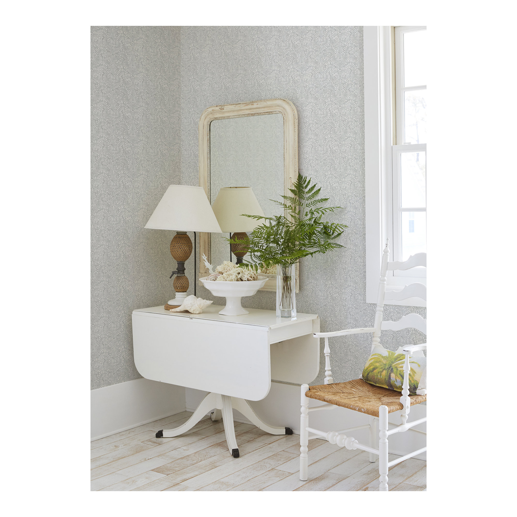 Cedric Floral Wallpaper, Gray