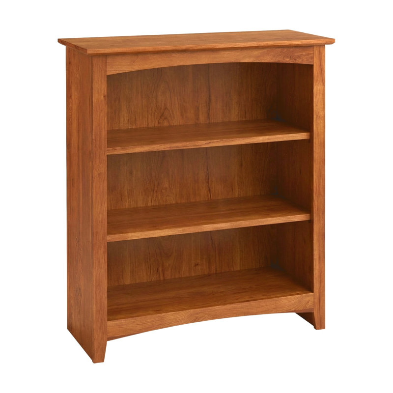 Malani 36" H Solid Wood Classic Bookcase, Golden Pecan, (3 Shelves) 36"H x 31.75"W x 12.875"D
