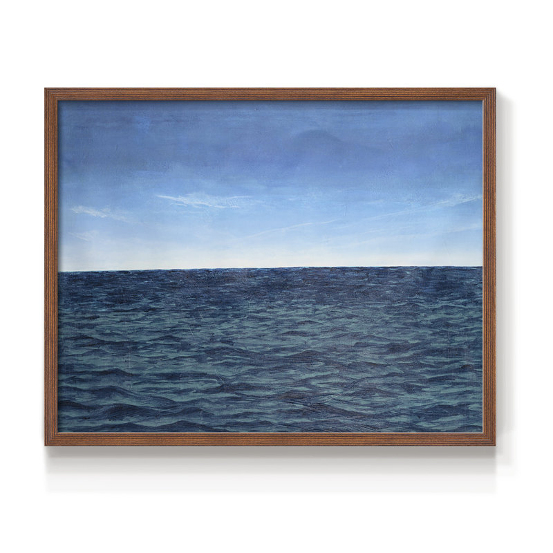 Open Water II - Reproduction encadrée - Restickable, Noyer, H 11 po x l 14 po