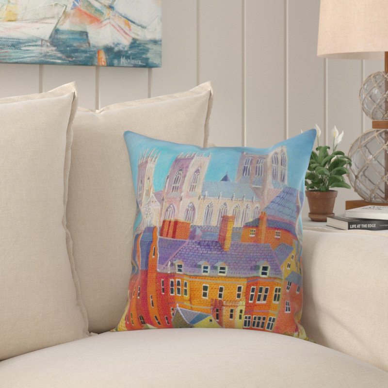 Coral Square Throw Cushion, 44cm H x 44cm W x 20cm D