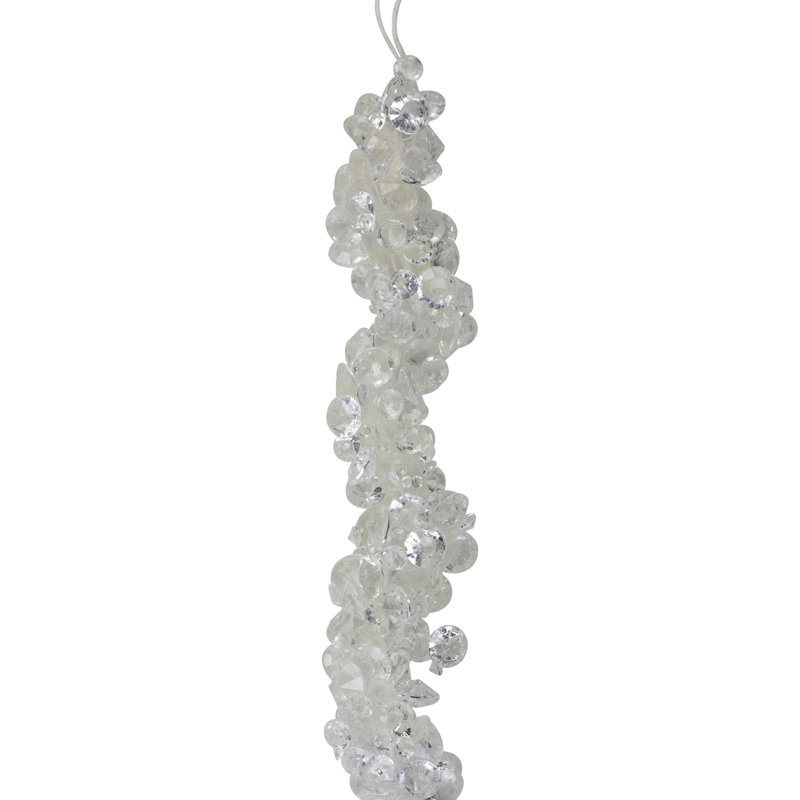 Clear Plastic Dangling Icicle Ornament for Christmas Decor
