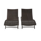 Set Of 2 Pe Wicker Chaise, Chaise Lounge