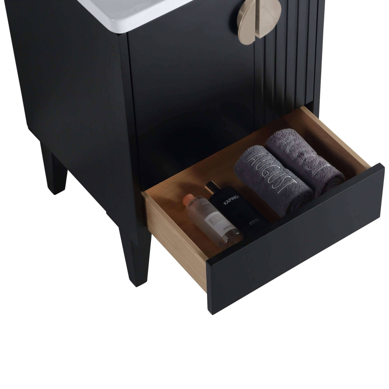 Saimah 20'' Single Bathroom Vanity, Black, Satin Nickel