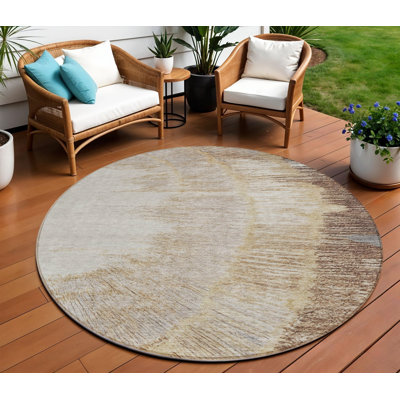 Tapis beige rond 8 po