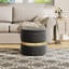40cm Wide Velvet Cylinder Standard Ottoman with Storage-483360344