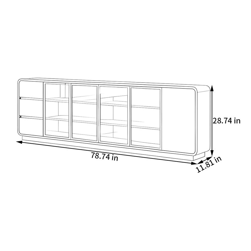 Jaclynn, 28.74" H x 70.86" W x 11.81" D
