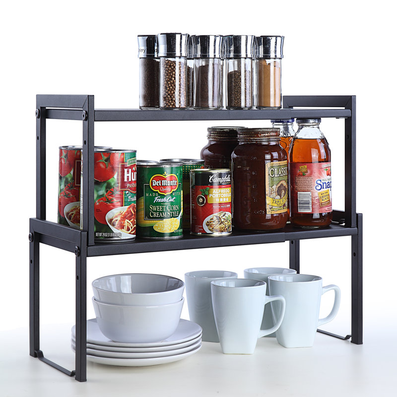 Expandable Cabinet Storage Rack - Tabletop Storage Spice Shelf Organizer Rack