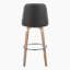 Tabouret de comptoir à hauteur fixe cloutée 27 po avec pieds en bois courbé et repose-pieds rond - ensemble de 2-122027083-122027085