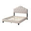 Lit de tête de lit réglable contemporain grand avec capitonnage en polyfibre brun clair et structure en bois