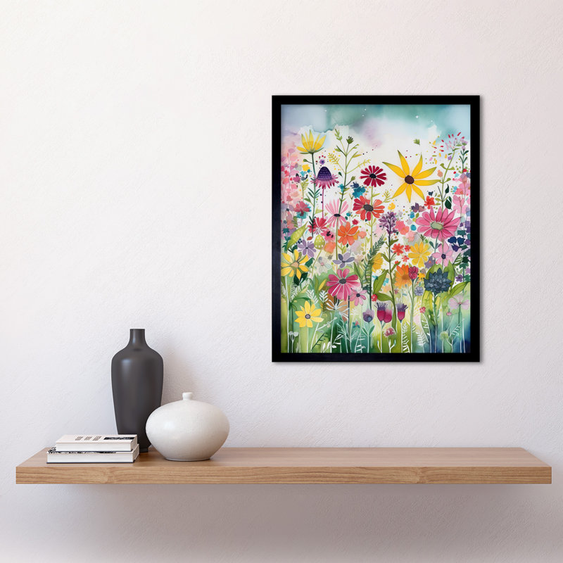 Bright Wildflower Floral Blooms - Single Picture Frame Print