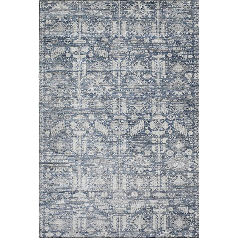 Premium Machine Washable Mayfield AMF1771 Global Rug, Rectangle 3' x 5'