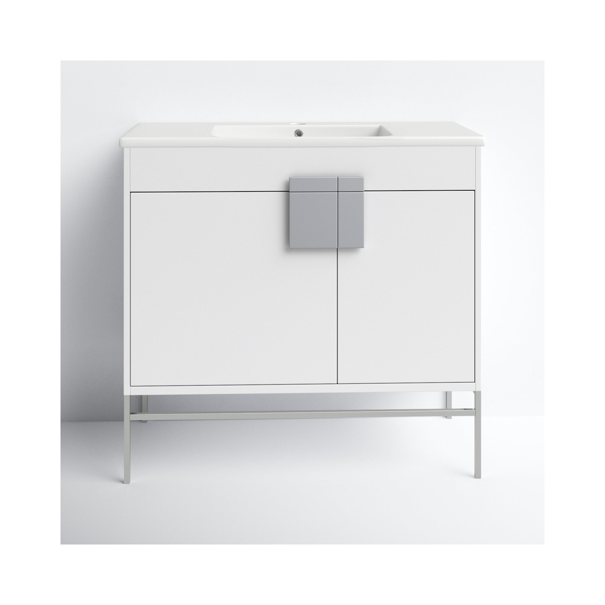 Maisie 36'' Single Bathroom Vanity, White, Polished Chrome