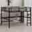 Metal Loft Bed With Power Outlet And LED Lighted, Space-Saving