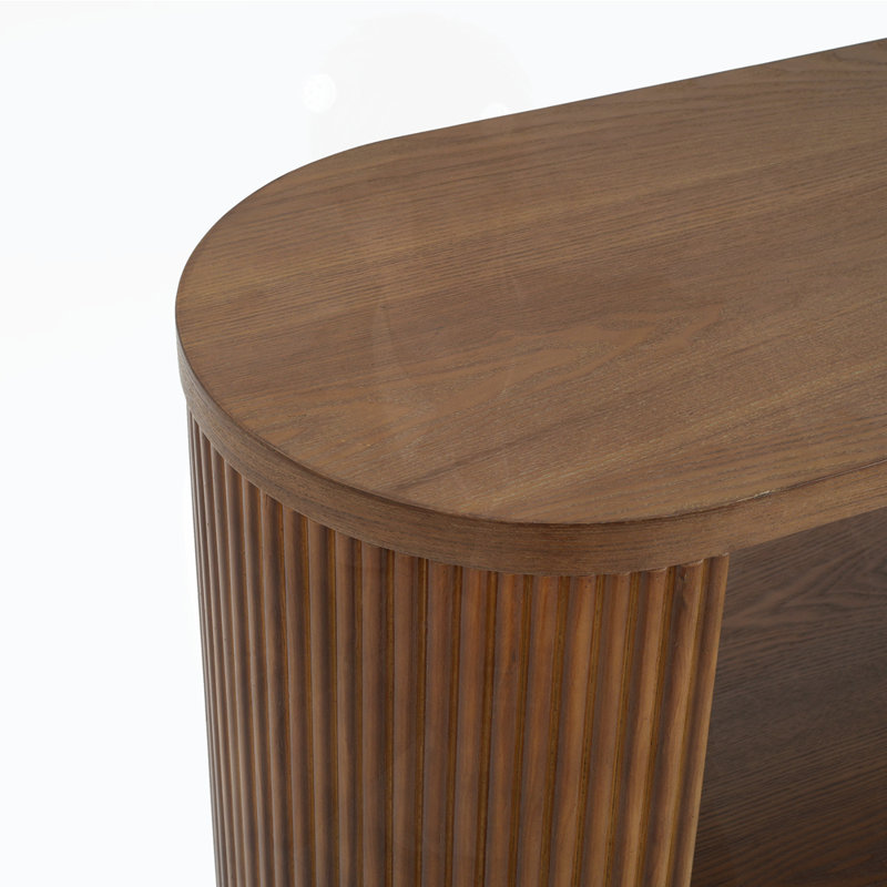 Slim Console Table with Open Shelf, Brown