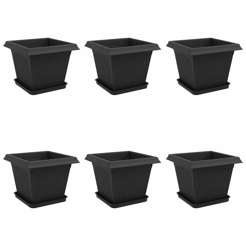 Planter, 26cm H x 33cm W x 33cm D, Black, 6