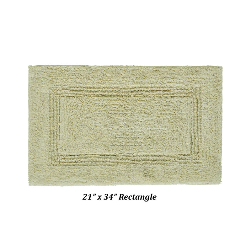 Rozanne Reversible Cotton Bath Rug, Sage, 21" x 34" Rectangle