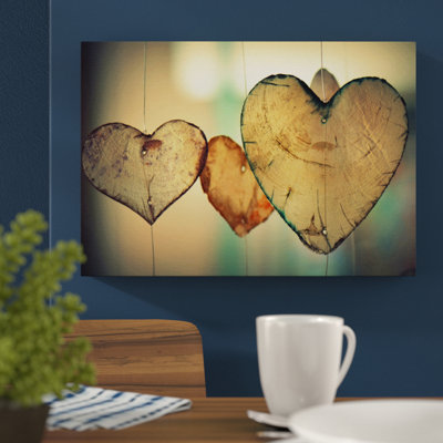 Wooden Hearts - Wrapped Canvas