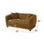 Causeuse Lennox en chenille brune avec 2 coussins