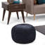 Pouf rond de 20 pouces en velours bleu marine-1363311925