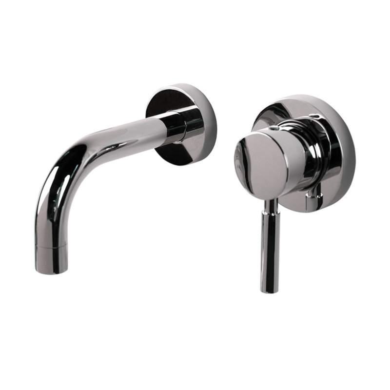 Cigno Wall Mounted Bathroom Faucet, Polished Nickel