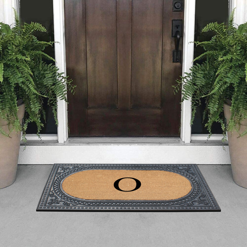 Personalized Natural Coir Outdoor Doormat with Rubber Border