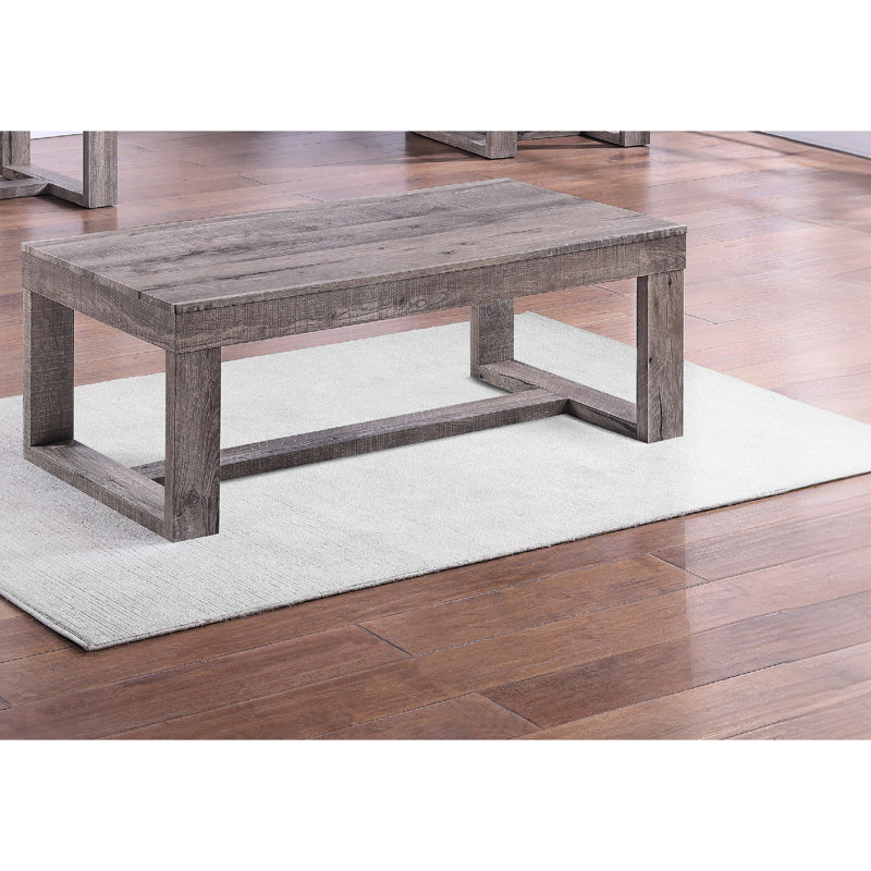 Rectangular Rustic Coffee Table In Brown, For Living Room Brown With Top, Construction