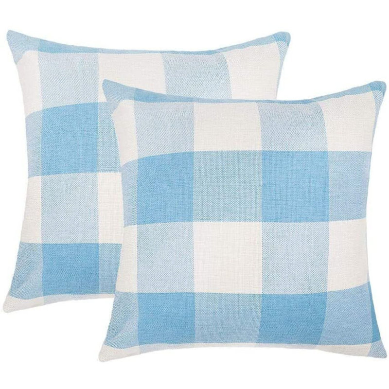 Housses de coussin Zulay Home, Bleu ciel / blanc