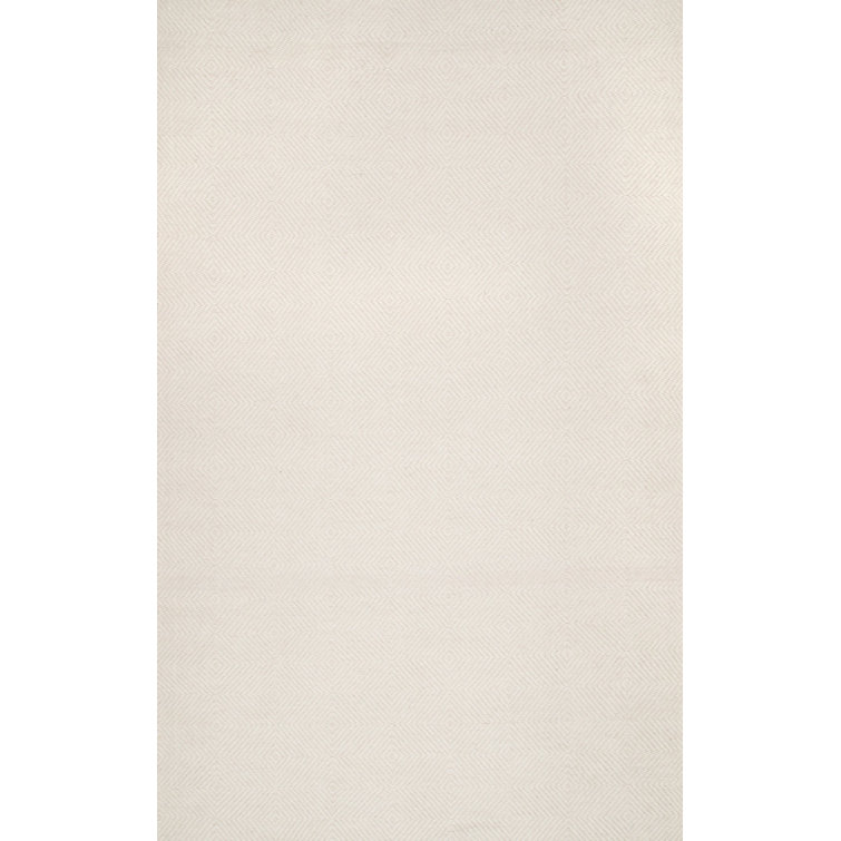 Joey Geometric Handmade Wool/Cotton Cream Area Rug