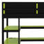 Élégant lit mezzanine en bois avec bureau intégré, support de rangement et lumière RVB-383990184-383990186