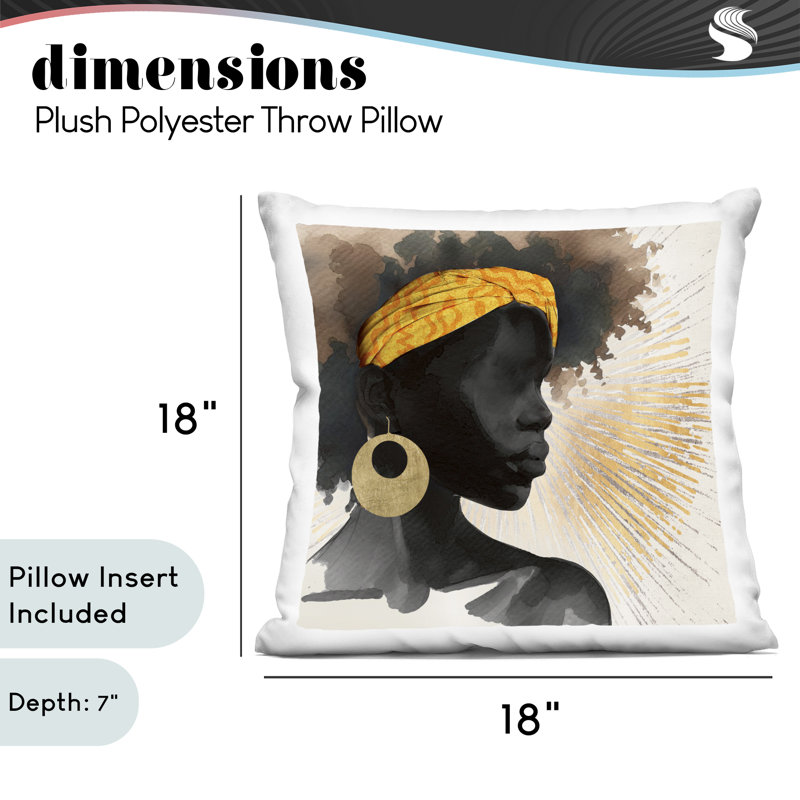 Coussin décoratif Sunburst Silhouette with Headwrap