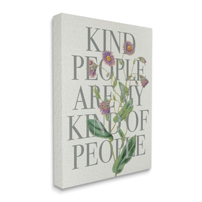 «Kind People Are My People», expression de fleurs sauvages mauves