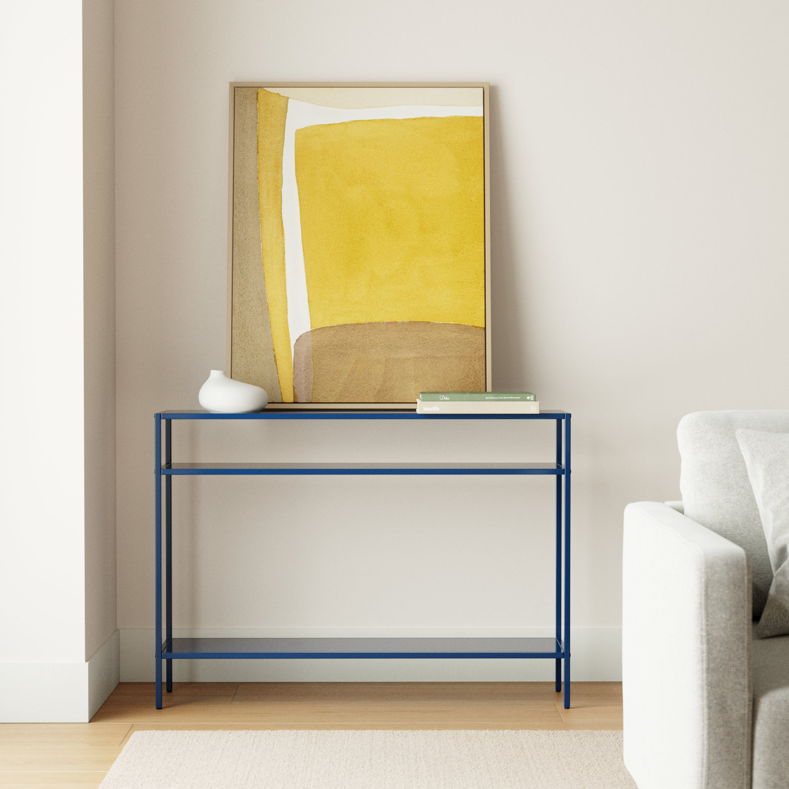 Aisha Console Table, Mykonos Blue, 30" H x 42" W x 10" D