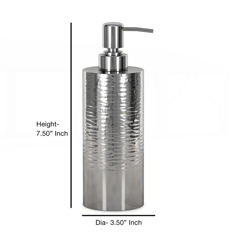 Distributeur de savon liquide en acier inoxydable brillant / martelé, pompe durable pour la salle de bain et la cuisine, utilisation polyvalente