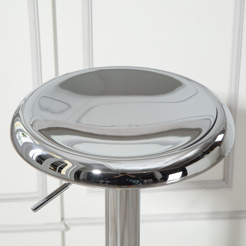 Ensemble de 2 tabourets de bar réglables en acier, Argent argent