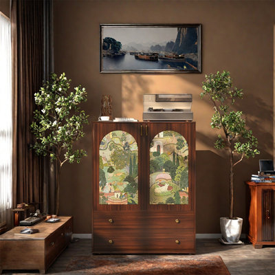 Solid Pine Decorative Cabinet with Storage