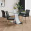 Table en verre de style moderne, ensemble de chaises de salle à manger, pieds de chaise galvanisés, convient aux cuisines de restaurant (ensemble de 5)-793090049