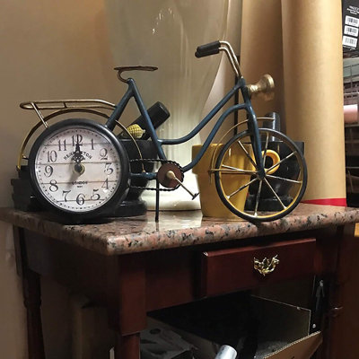 Horloge de table analogique de vélo de vélo rétro