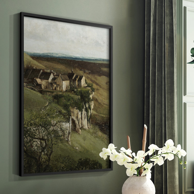 Vintage Landscape CCXXXVII -Framed Print, Black