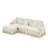 Modern 3 Seater Modular L Shaped Sectional Couch With Removable Ruffles Pleats Skirts Comfy Chenille 3-Seat Sofa With Movable Ottoman-736627848