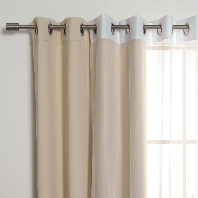Portishead Room Darkening Curtain, 52" W x 84" L, Beige
