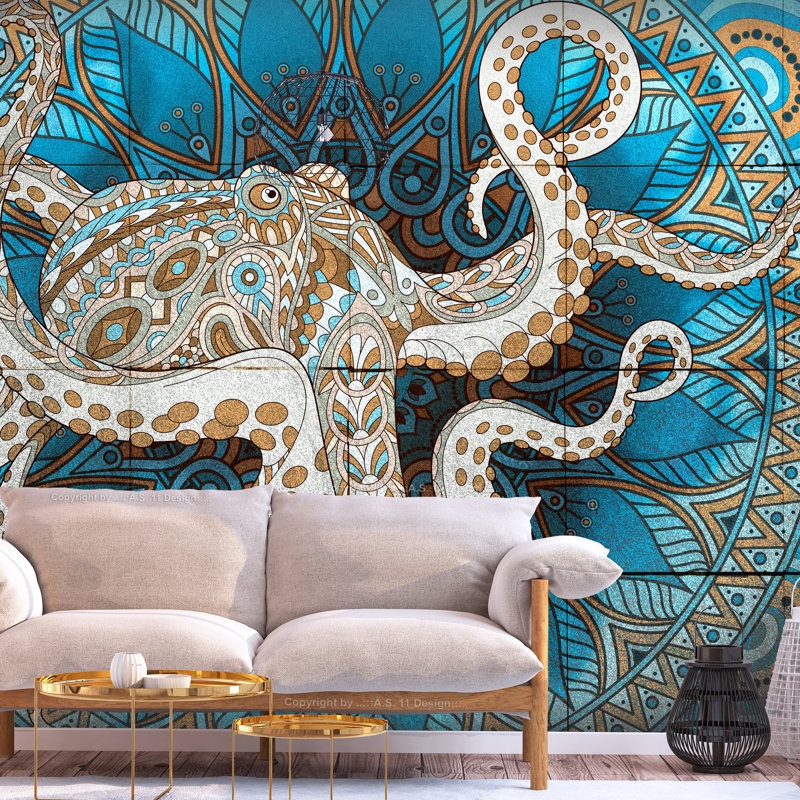 Zen Octopus Semi-Gloss Wall Mural, 300 cm x 210 cm