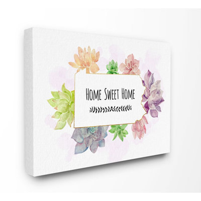 «Pennsylvania State Home Sweet Home Succulent Watercolor Vignette» par Ziwei Li - reproduction d'art textuel